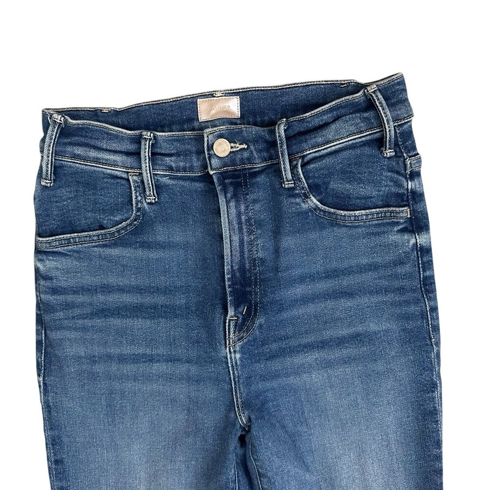 Lil’ Mother Jeans Womens 29 Blue High Rise Lil Hustler Ankle Fray USA Made Denim - Picture 4 of 13